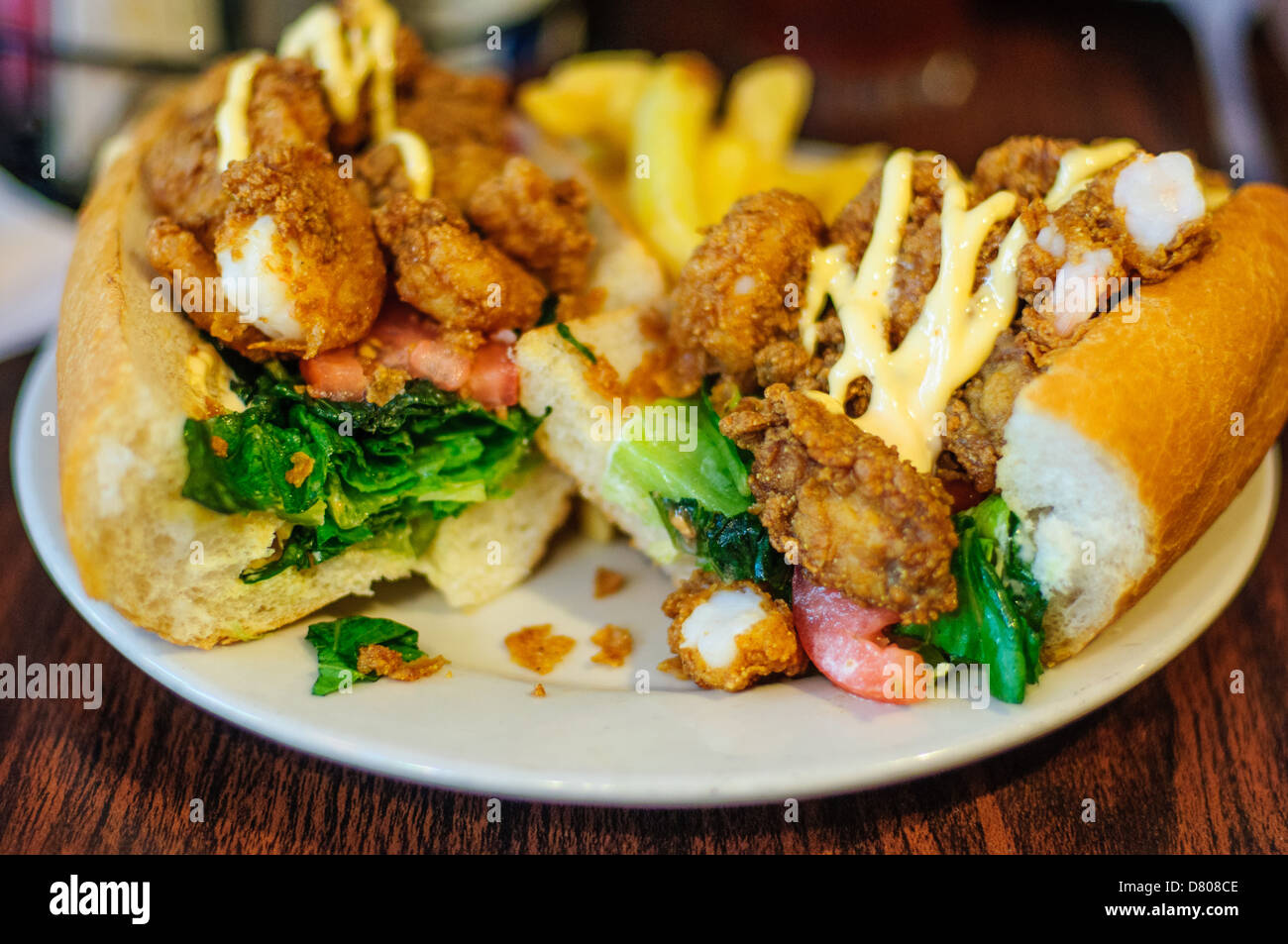 Eine frittierte Garnelen und Auster Po in New Orleans, Louisiana Stockfoto