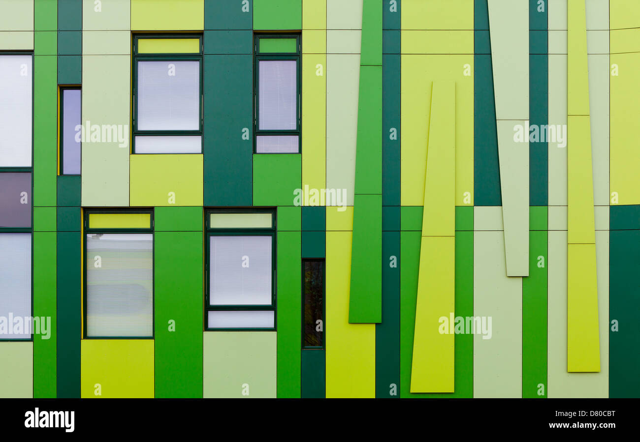 Farbenfrohen Details von Gebäuden und Architektur an der Nottingham Science Park Stockfoto