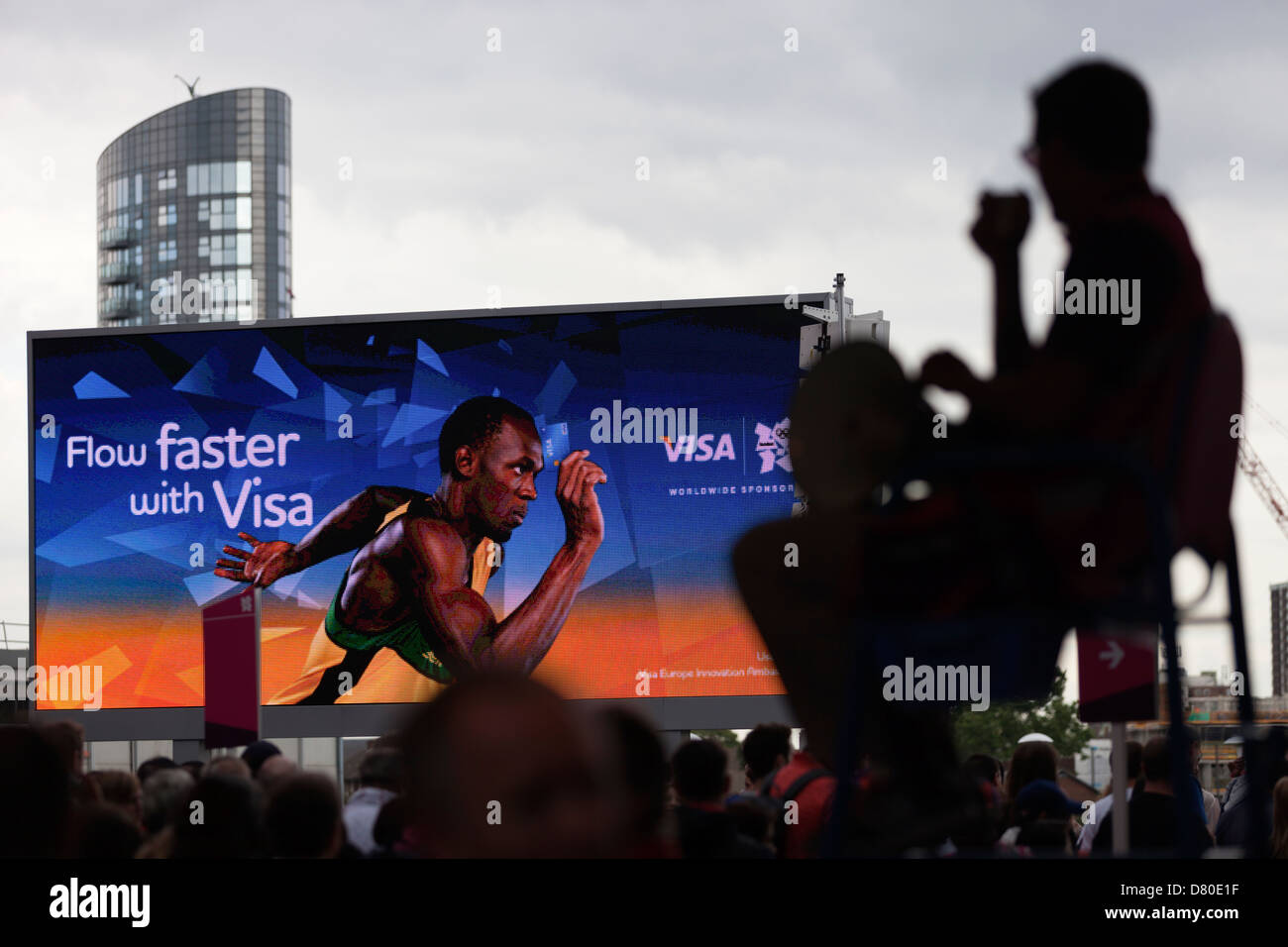 Umwelt-Fotos über die London Olympic außerhalb des Stadions. Bild von Pako Mera Stockfoto