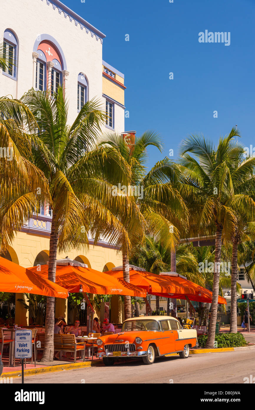 Art-Deco-Viertel Miami Beach, Ocean Drive, Collins Avenue, Miami Beach, Florida, USA Stockfoto