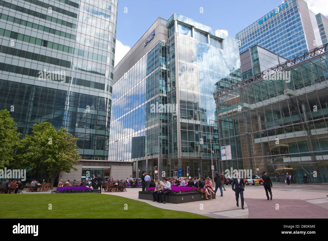 Canary Wharf Bankenviertel, Isle of Dogs, East London, England, Vereinigtes Königreich Stockfoto