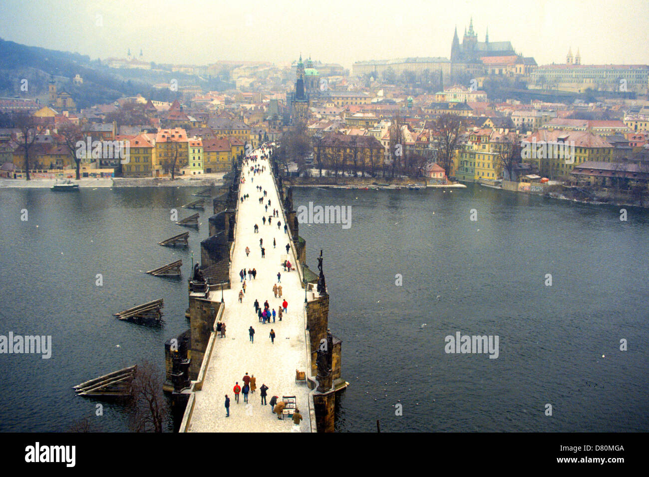 Karlsbrücke über die Moldau, Praque, Tschechische Republik Stockfoto