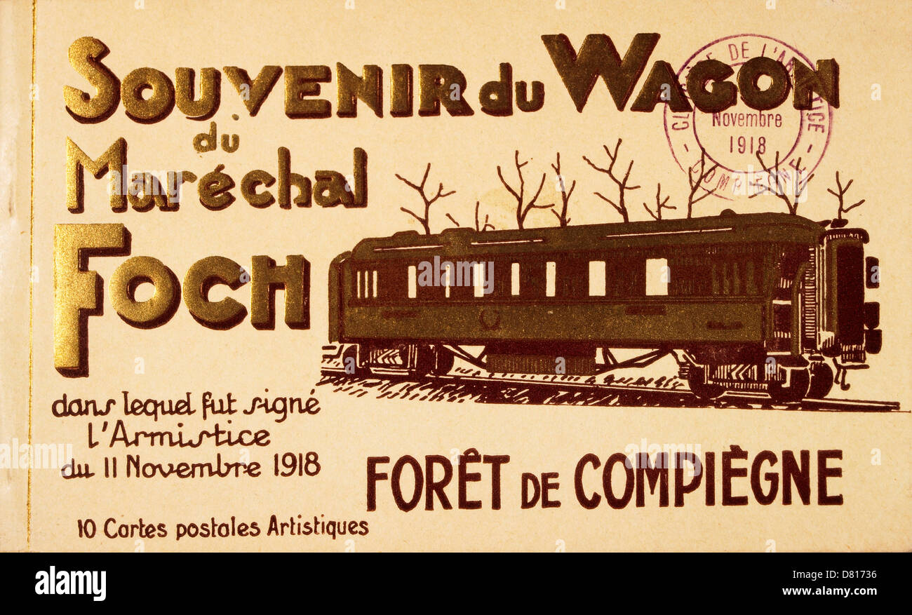Souvenir aus Waggon, Compiègne, Frankreich, dem ersten Weltkrieg Waffenstillstand wurde am 11. November 1918 unterzeichnet. Stockfoto