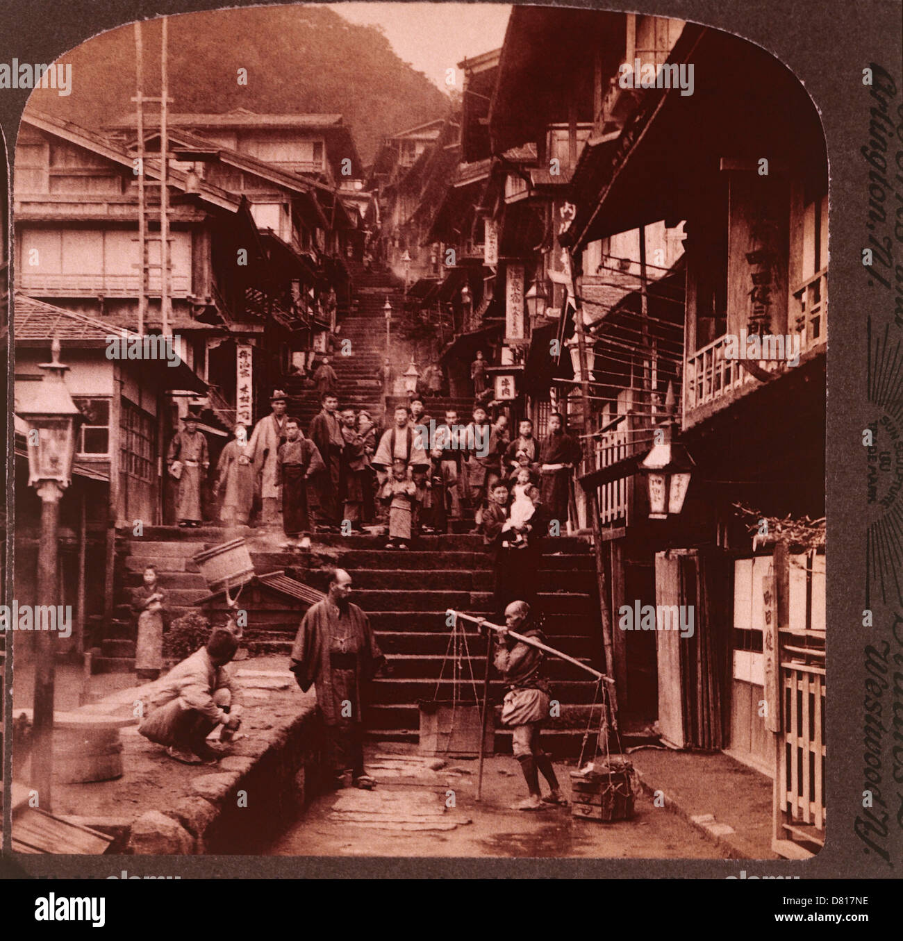 Main Street aufsteigend Mount Haruna, Ikao, Japan, ca. 1904 Stockfoto