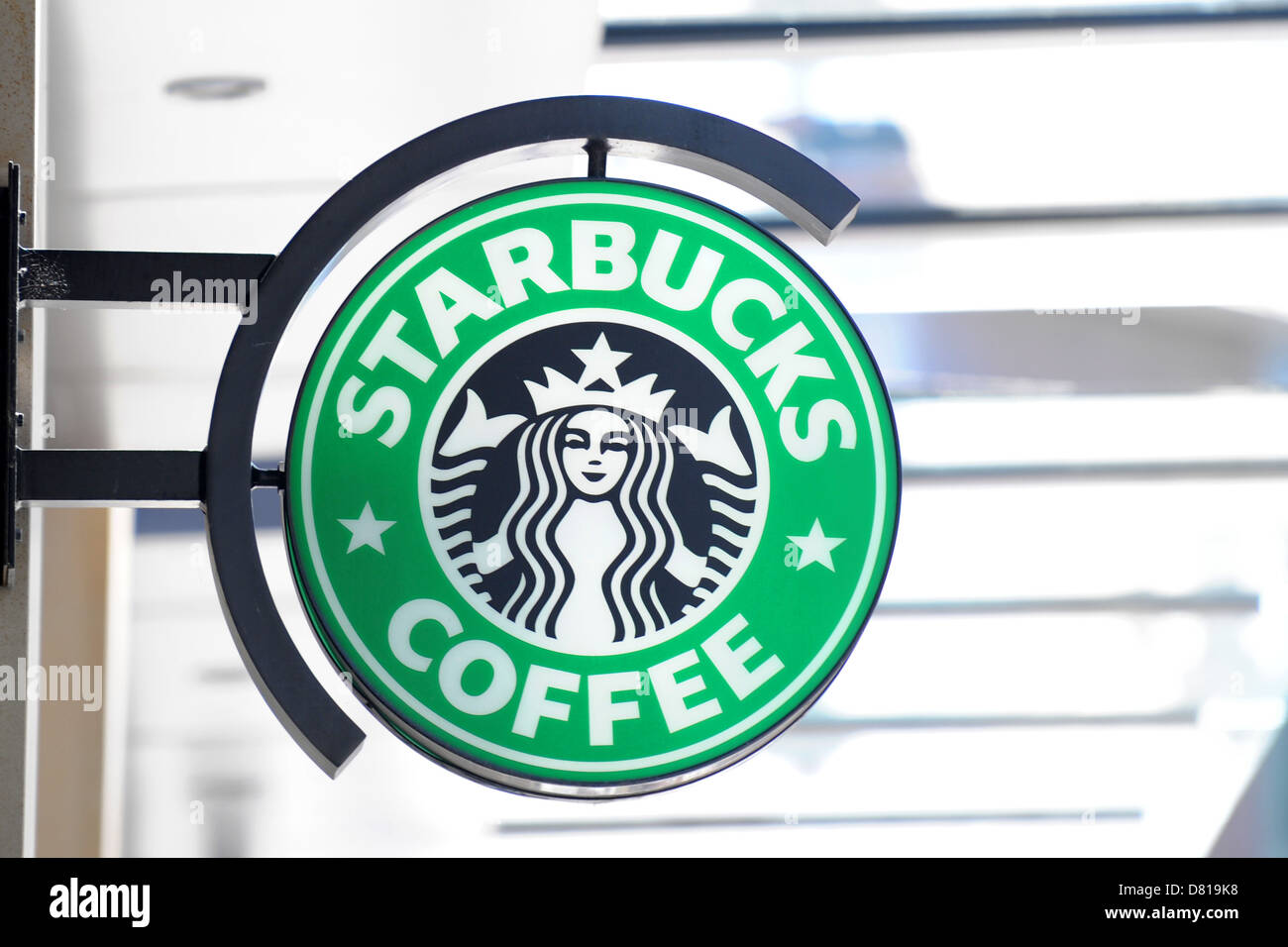 Starbucks in Cardiff zu unterzeichnen. Stockfoto