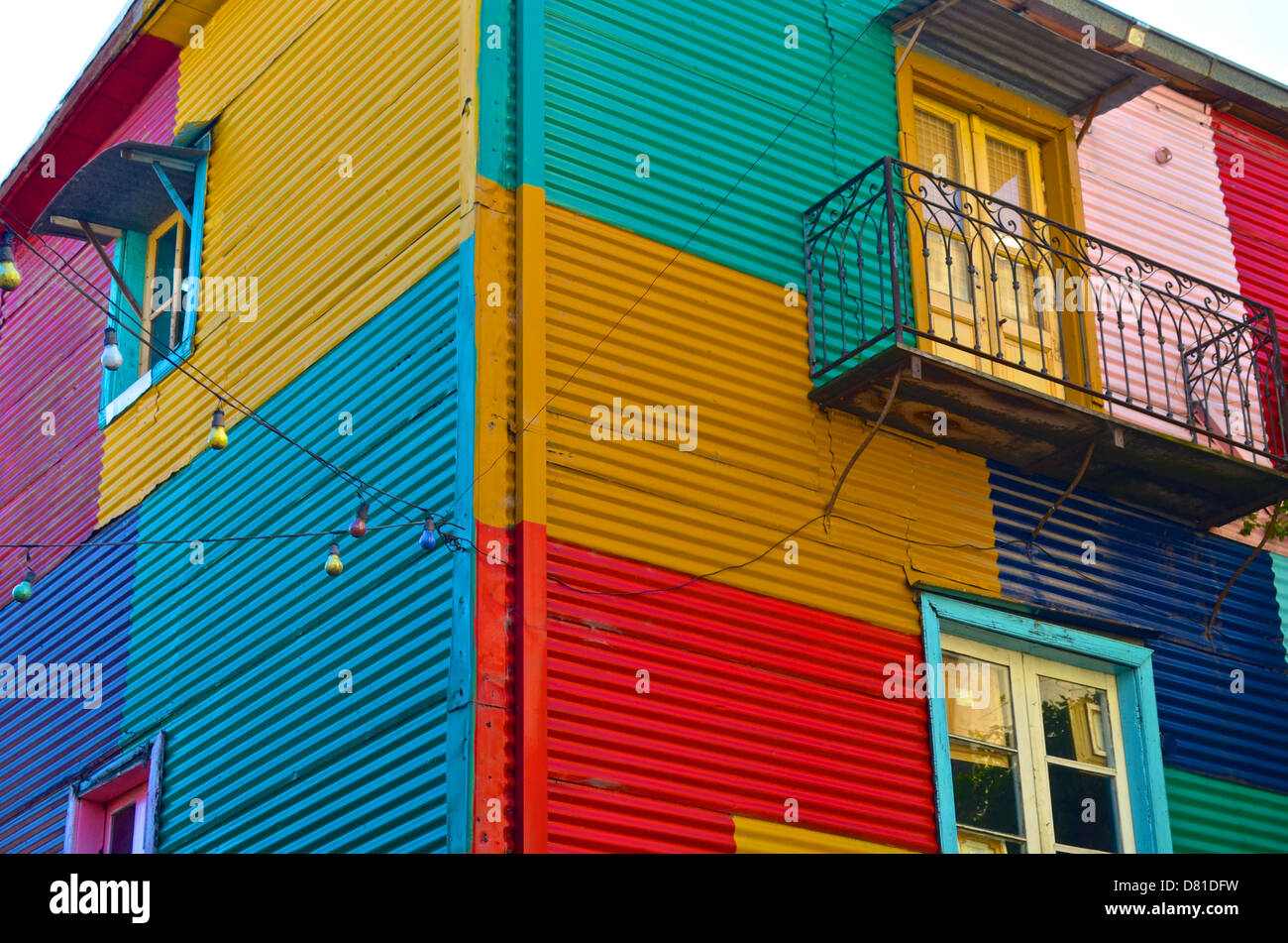 die bunten Straßen der Camineta Gegend von La Boca, Buenos Aires, Argentinien Stockfoto