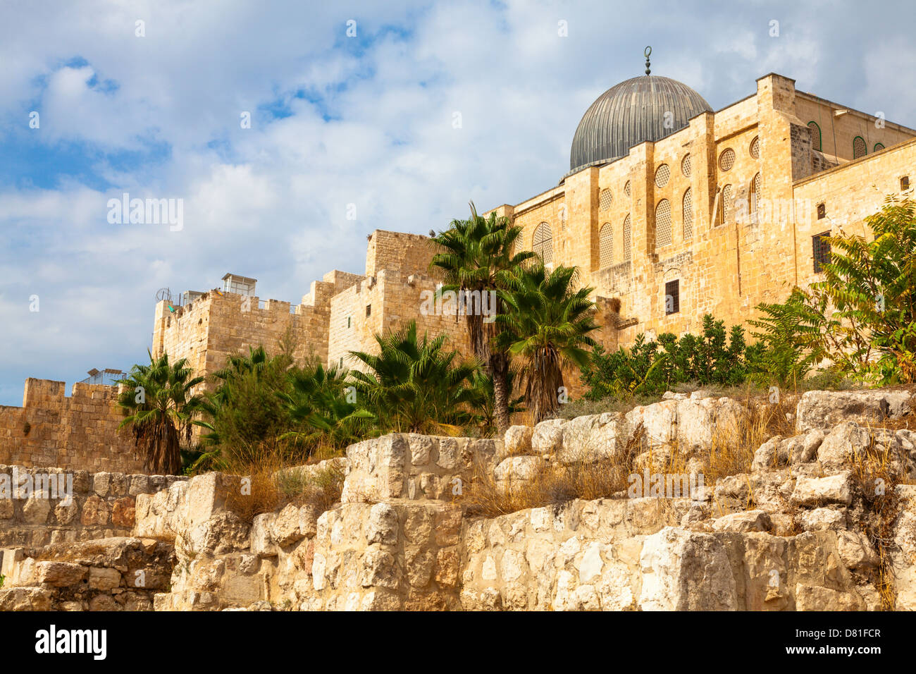 Stadtmauer von Jerusalem Stockfoto