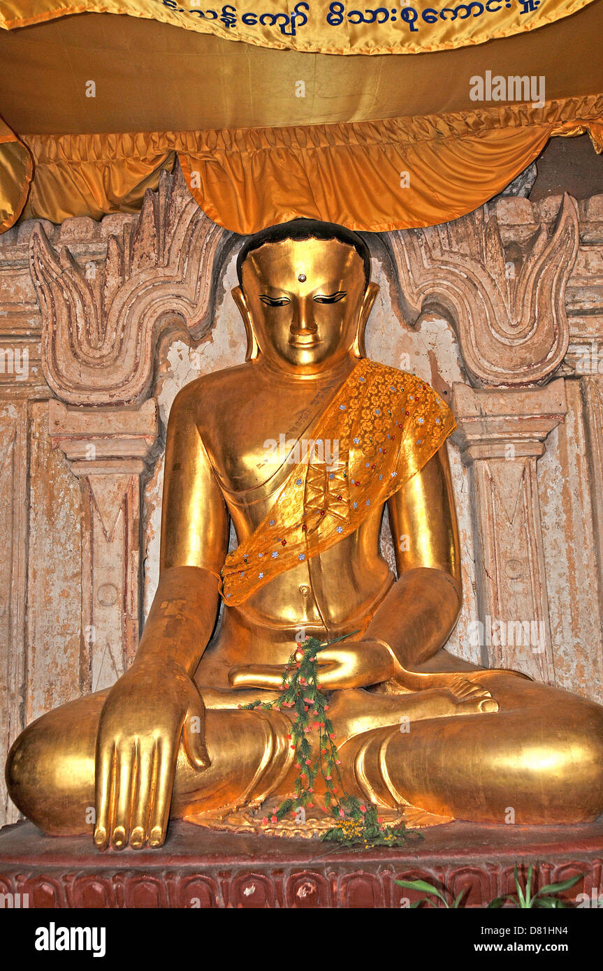 buddha Statue, Ananda Paha Tempel, Bagan, Myanmar Stockfoto