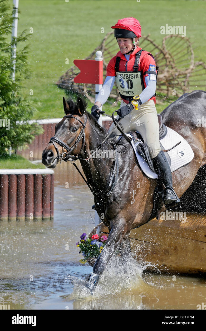 Mütze Sturgis auf Lebowski die 2013 Mitsubishi Motors Badminton Horse trials Stockfoto