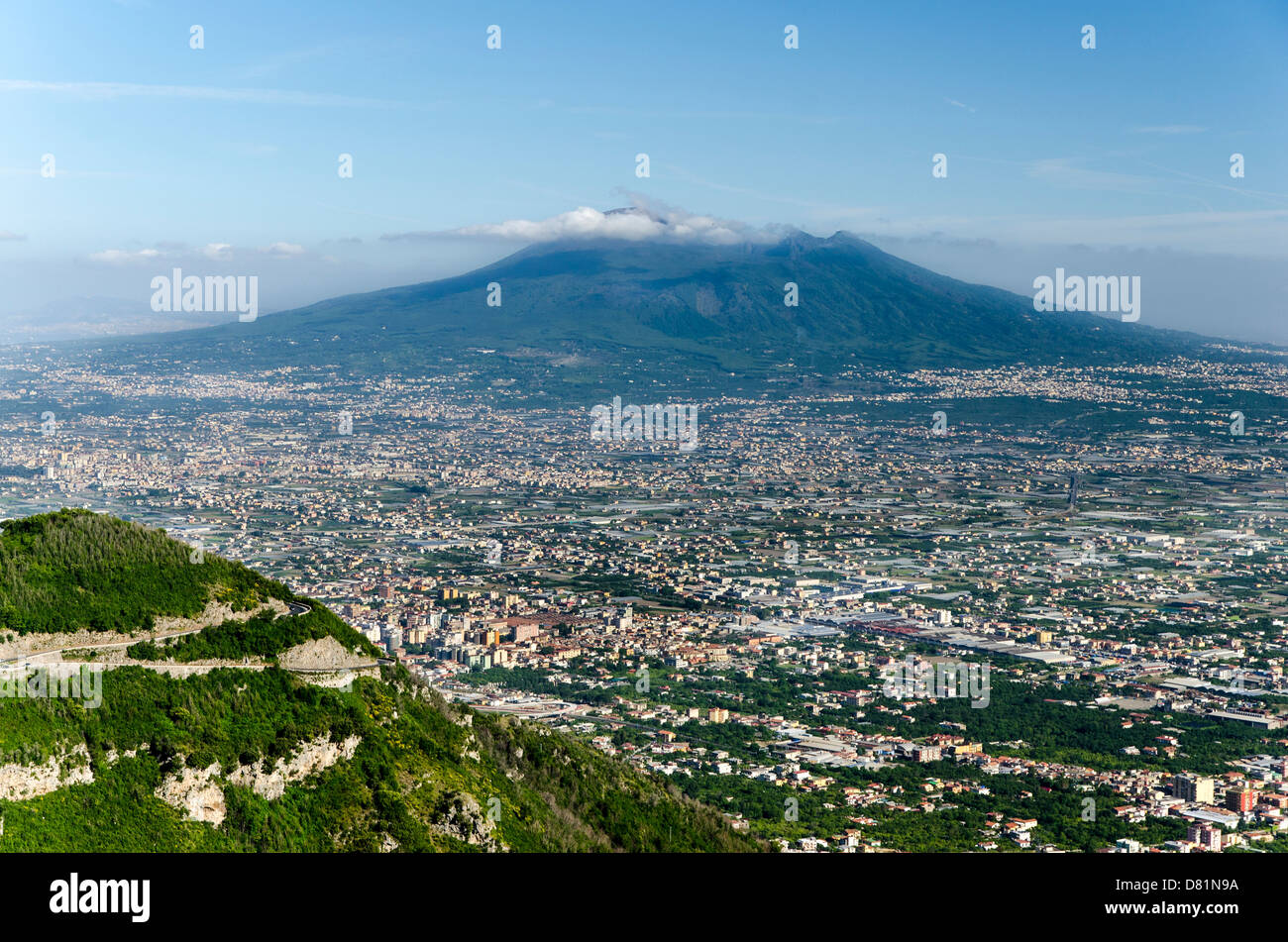 Italien Kampanien Nationalpark Vesuv Vulkan übergreifen, an dessen Fuße vom Chiunzi-Pass Stockfoto