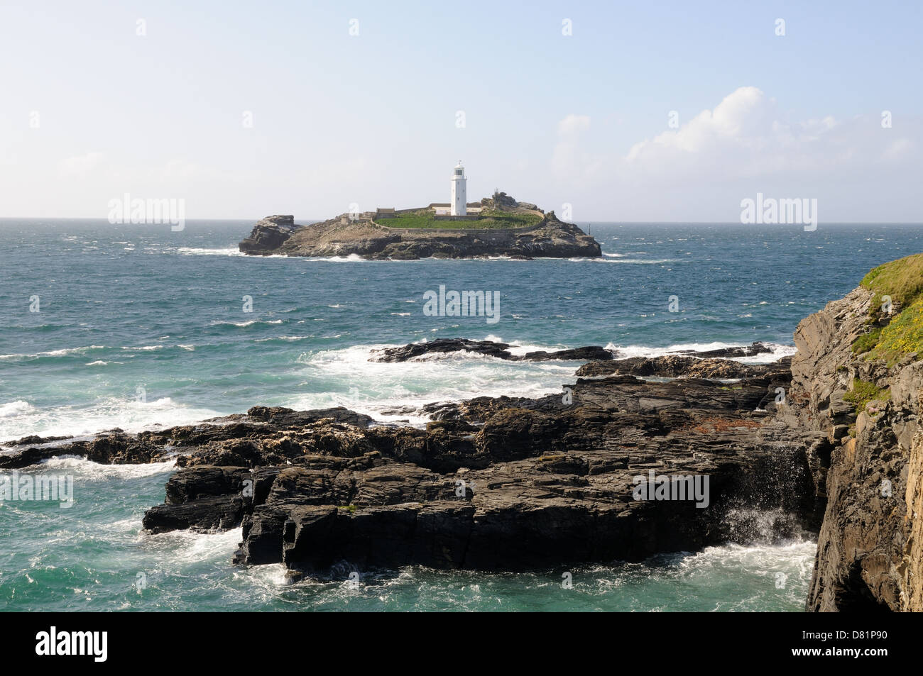 Godrevy Leuchtturm in der Nähe von Hayle Cornwall England UK GB Stockfoto