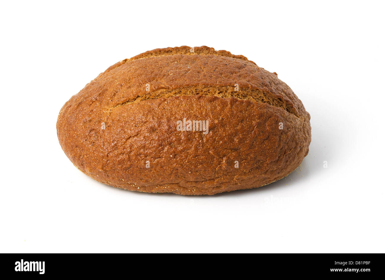 Brotlaib braun auf weißem Hintergrund ausschneiden Stockfoto
