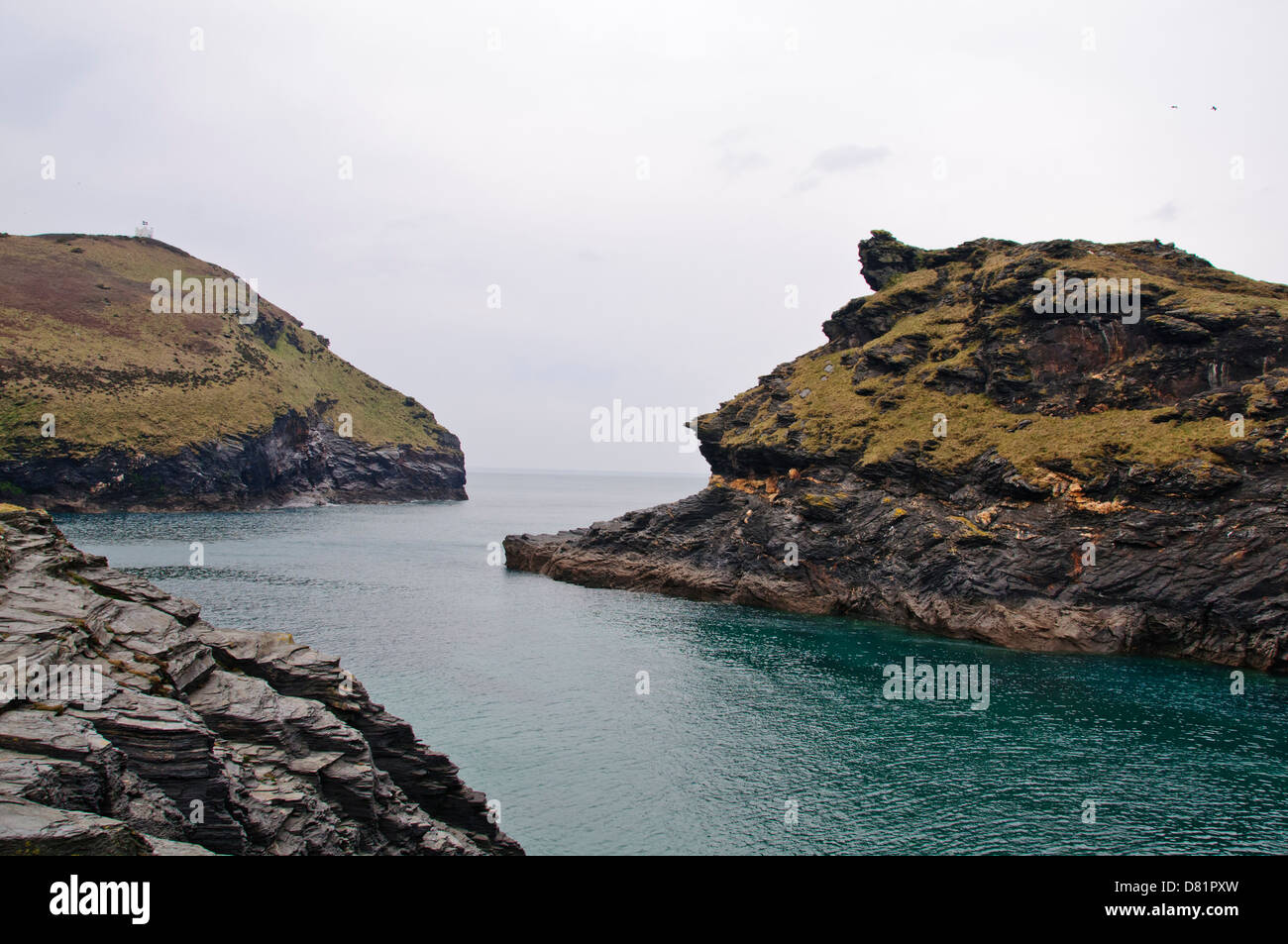 Boscastle, Cornwall, malerische Protectyed Hafen, National Trust, beliebtes Touristenziel, vorbehaltlich Sturzfluten in 2004 Stockfoto