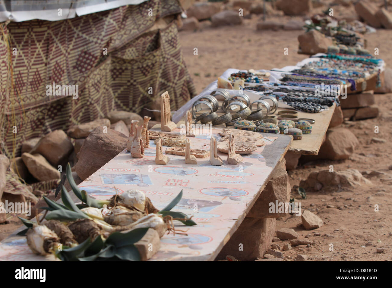 Antike waren für den Verkauf in Petra Jordan Stockfoto