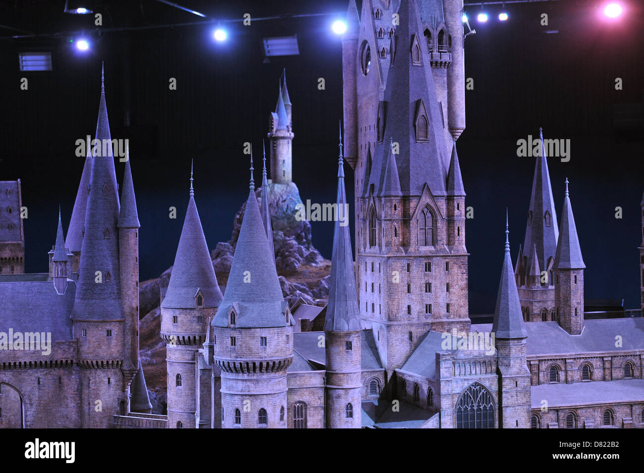 Das Making of Harry Potter - Hogwarts Schloss Skala Modell Medien anzeigen bei Warner Bros.-Studios London geführt London, England- Stockfoto