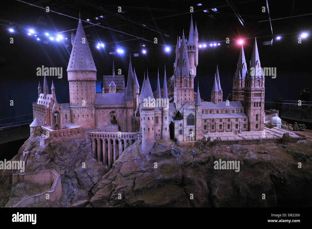 Das Making of Harry Potter - Hogwarts Schloss Skala Modell Medien anzeigen bei Warner Bros.-Studios London geführt London, England- Stockfoto