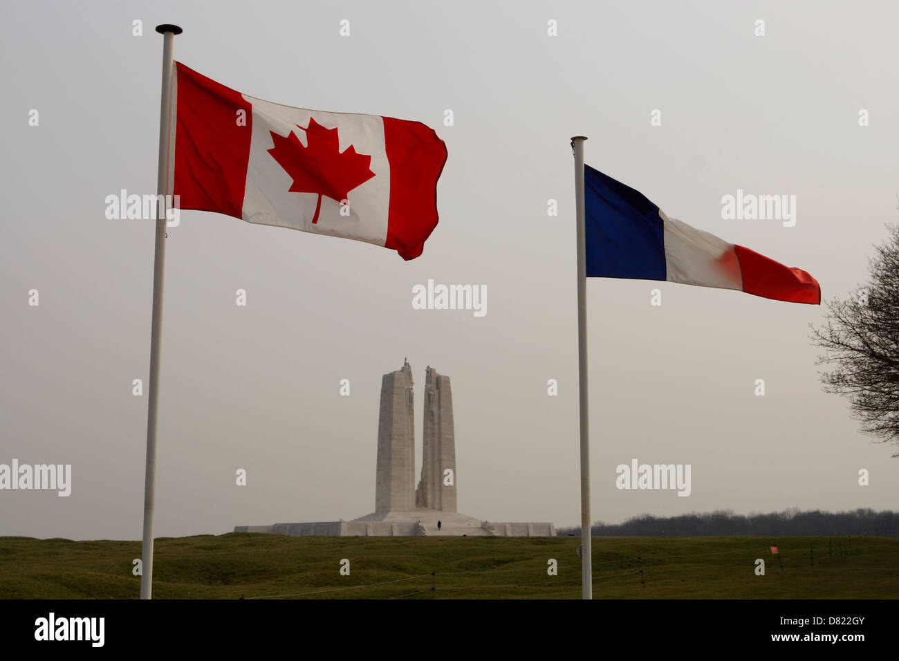 Kanadische Denkmal für die Toten und vermissten auf Hügel 145 von Vimy Ridge, Frankreich Stockfoto