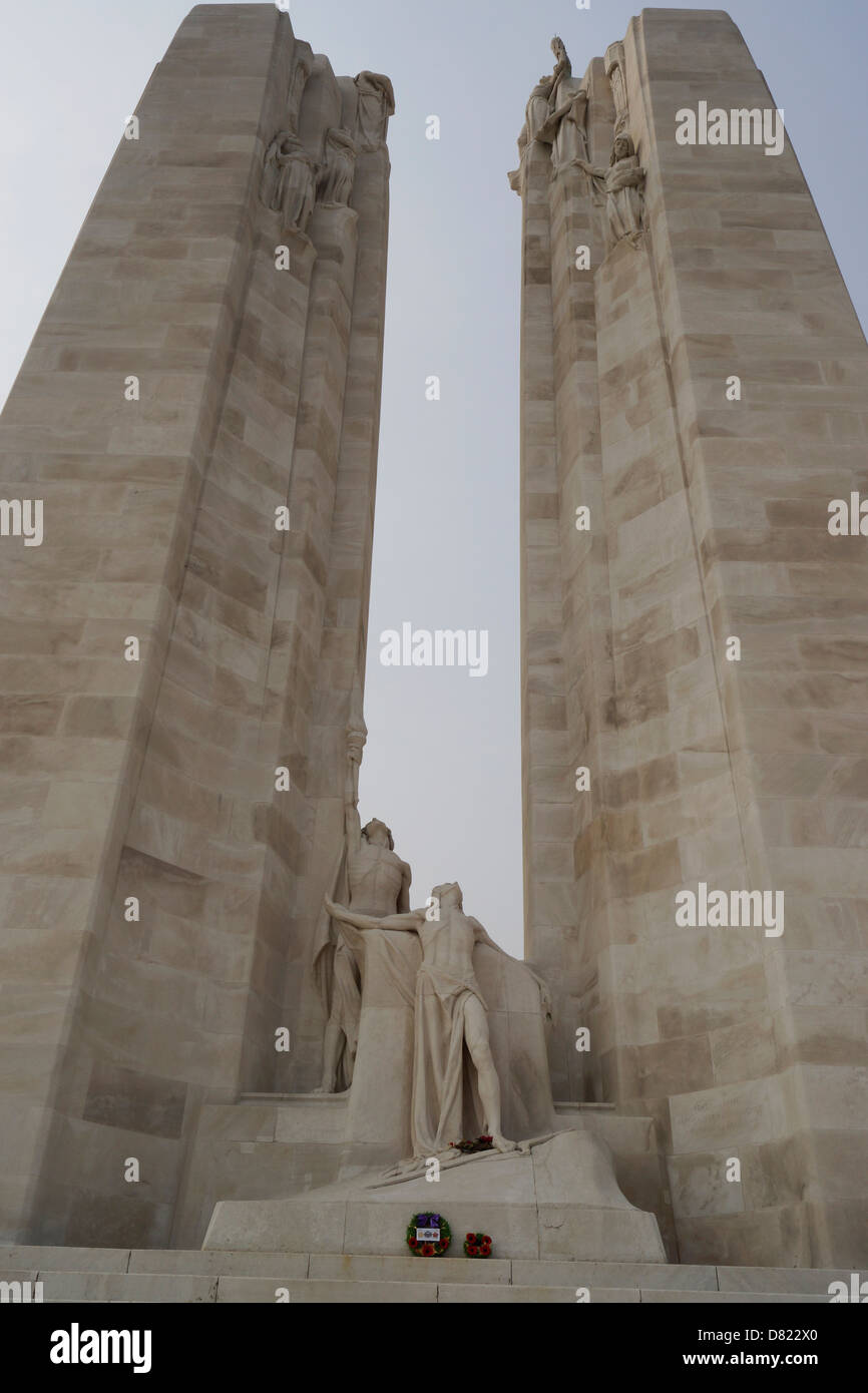 Kanadische Gedenkstätte, Vimy Ridge, Frankreich. Stockfoto