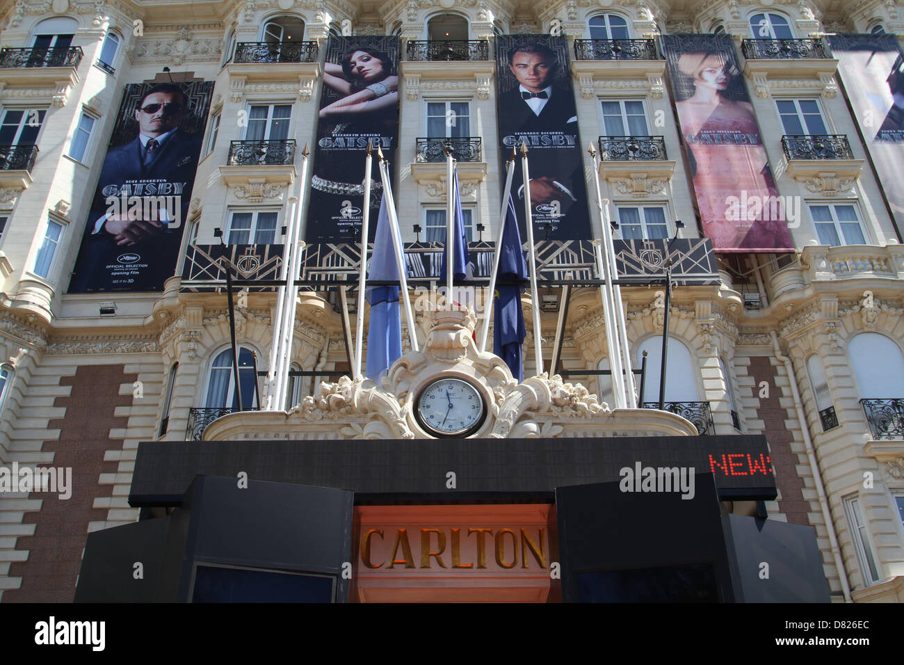 DER GROßE GATSBY FILMPLAKATE FILMPLAKATE DER GROßE GATSBY. CANNES FILM FESTIVAL 2013 CANNES Frankreich 17 Mai 2013 Stockfoto
