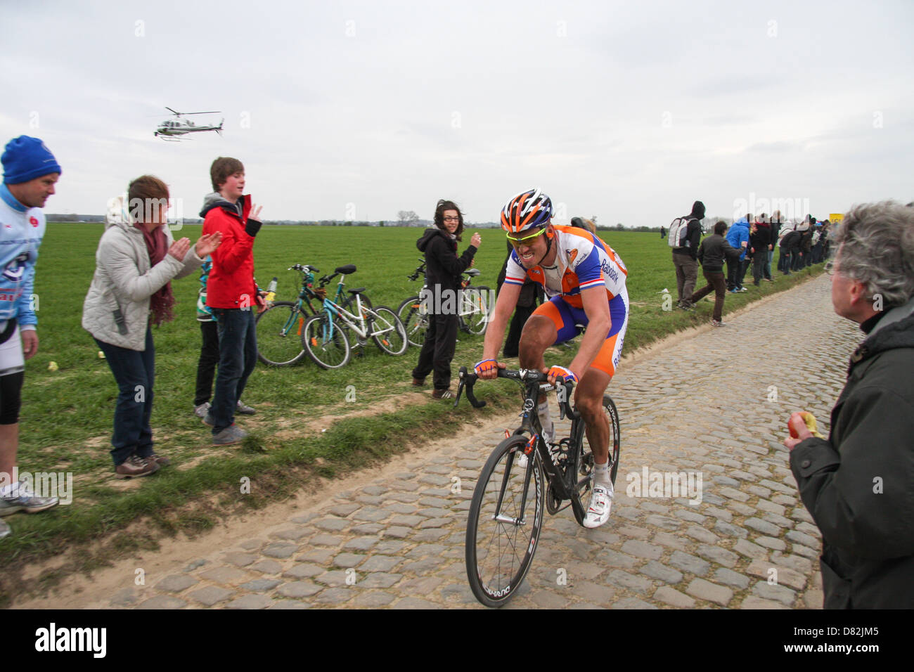 Lars Boom, professionellen Fahrern an der Paris - Roubaix Radrennen, Frankreich Stockfoto