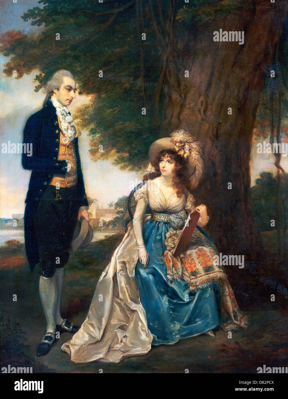 Arthur William Devis, Mr. und Mrs. Fraser 1785-1790 Öl auf Leinwand. Yale Center for British Art, New Haven, Connecticut, USA. Stockfoto