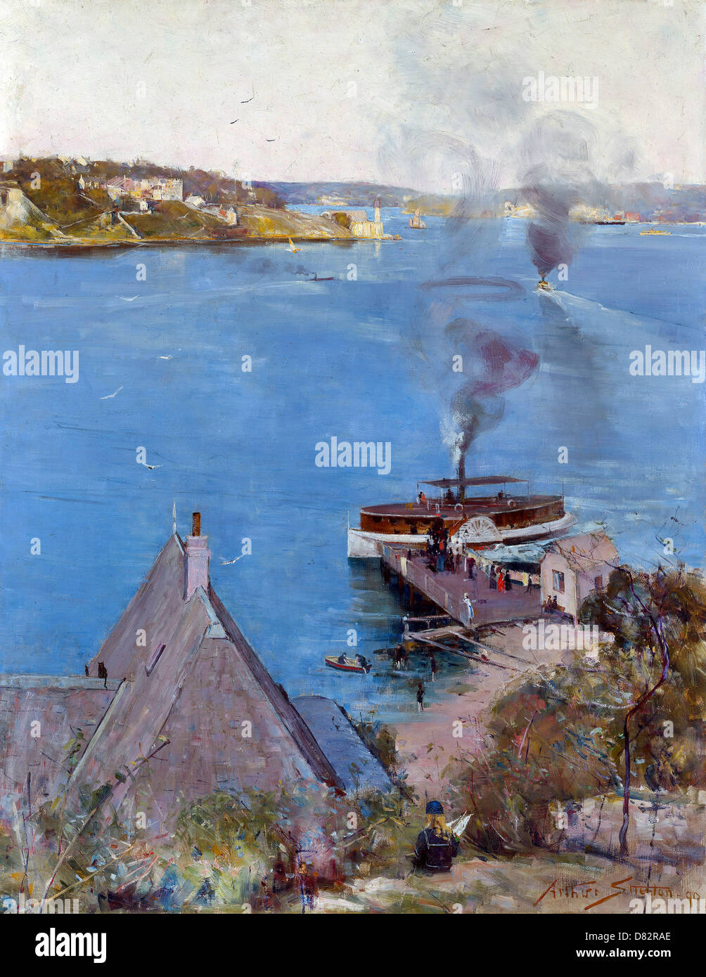Arthur Streeton, von McMahons Point - Tarif ein Pfennig 1890-Öl auf Leinwand. National Gallery of Australia, Canberra. Stockfoto