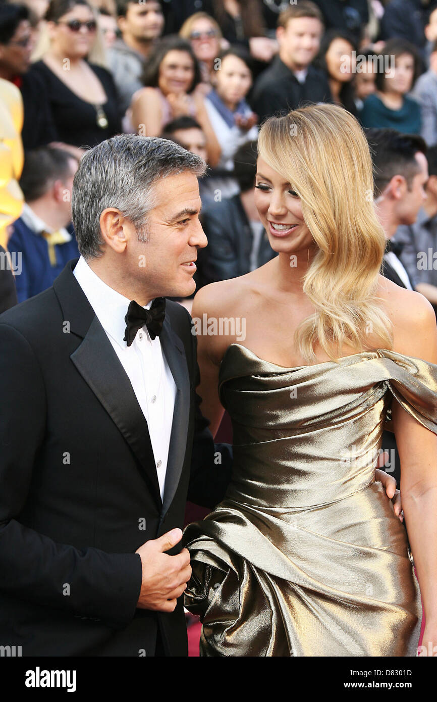 George Clooney und Stacy Kiebler 84. Annual Academy Awards (Oscars) im Kodak Theatre - Ankünfte Los Angeles statt, Stockfoto