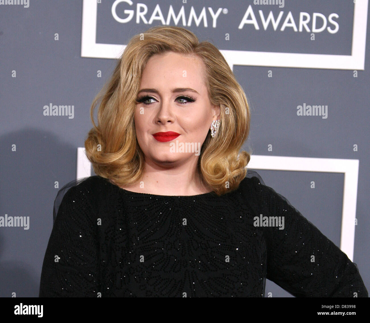Adele Adkins 54th Annual GRAMMY Awards (die Grammys) - 2012 Ankünfte im Staples Center Los Angeles, Kalifornien statt- Stockfoto