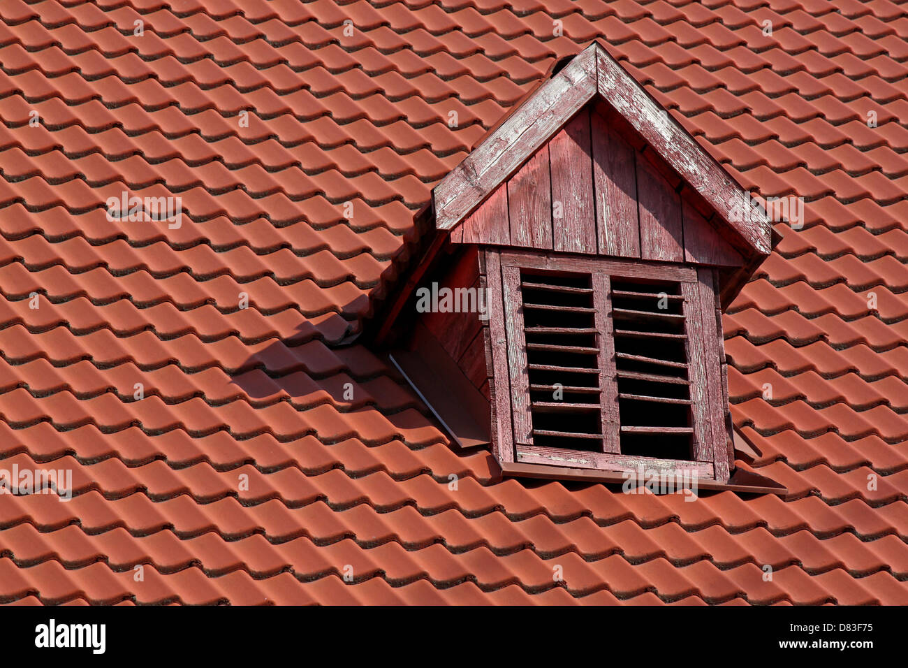 Nahaufnahme von roten Ziegeldach Stockfoto