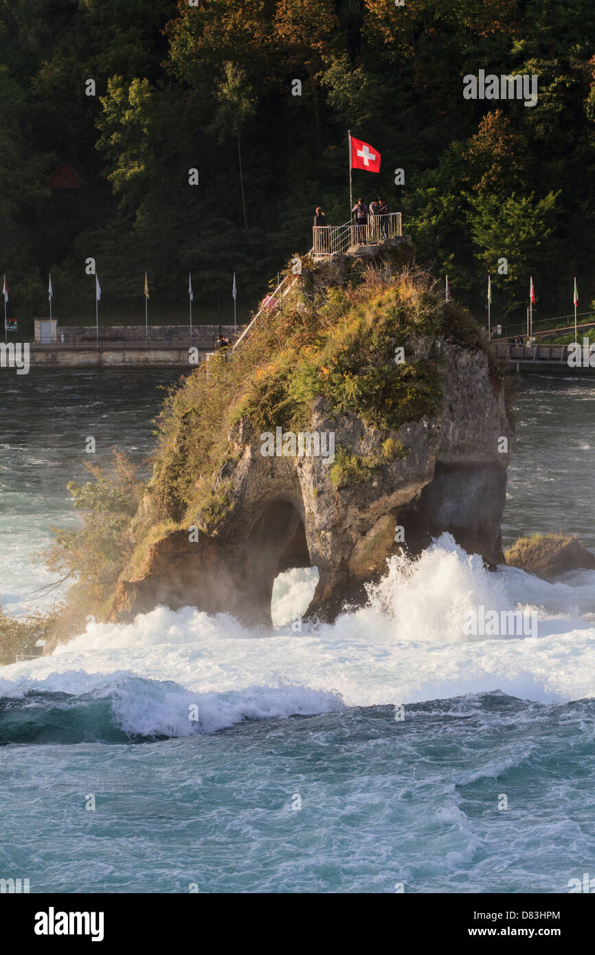 Der Rock, Rheinfall, Neuhausen, Schweiz. Stockfoto