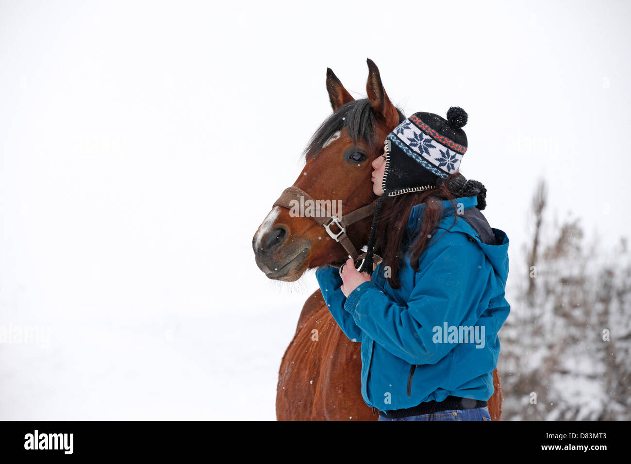 junge Frau mit Pferd Stockfoto