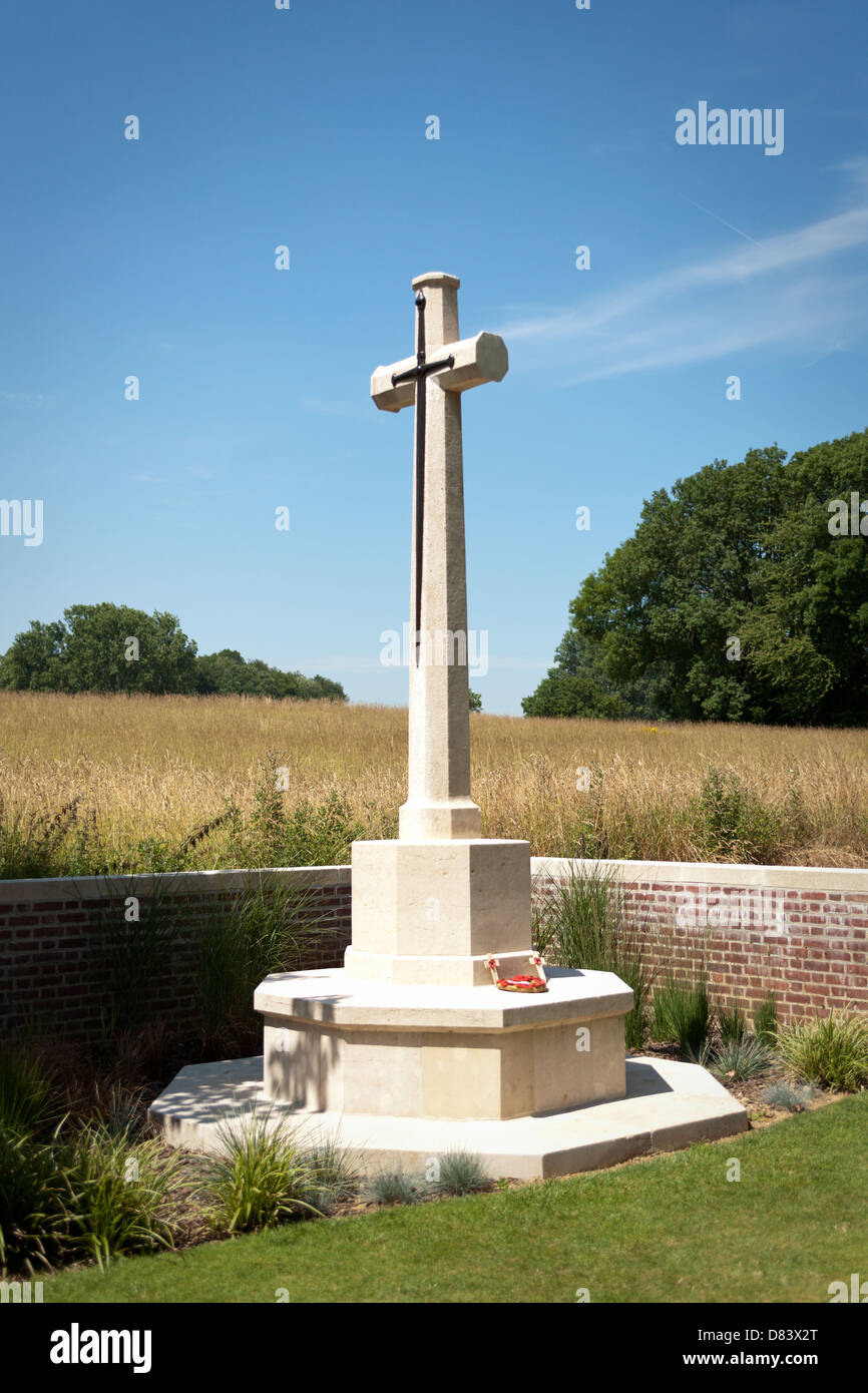Devonshire Friedhof, Mametz, Frankreich. 163 Commonwealth Bestattungen des ersten Weltkrieges. Stockfoto