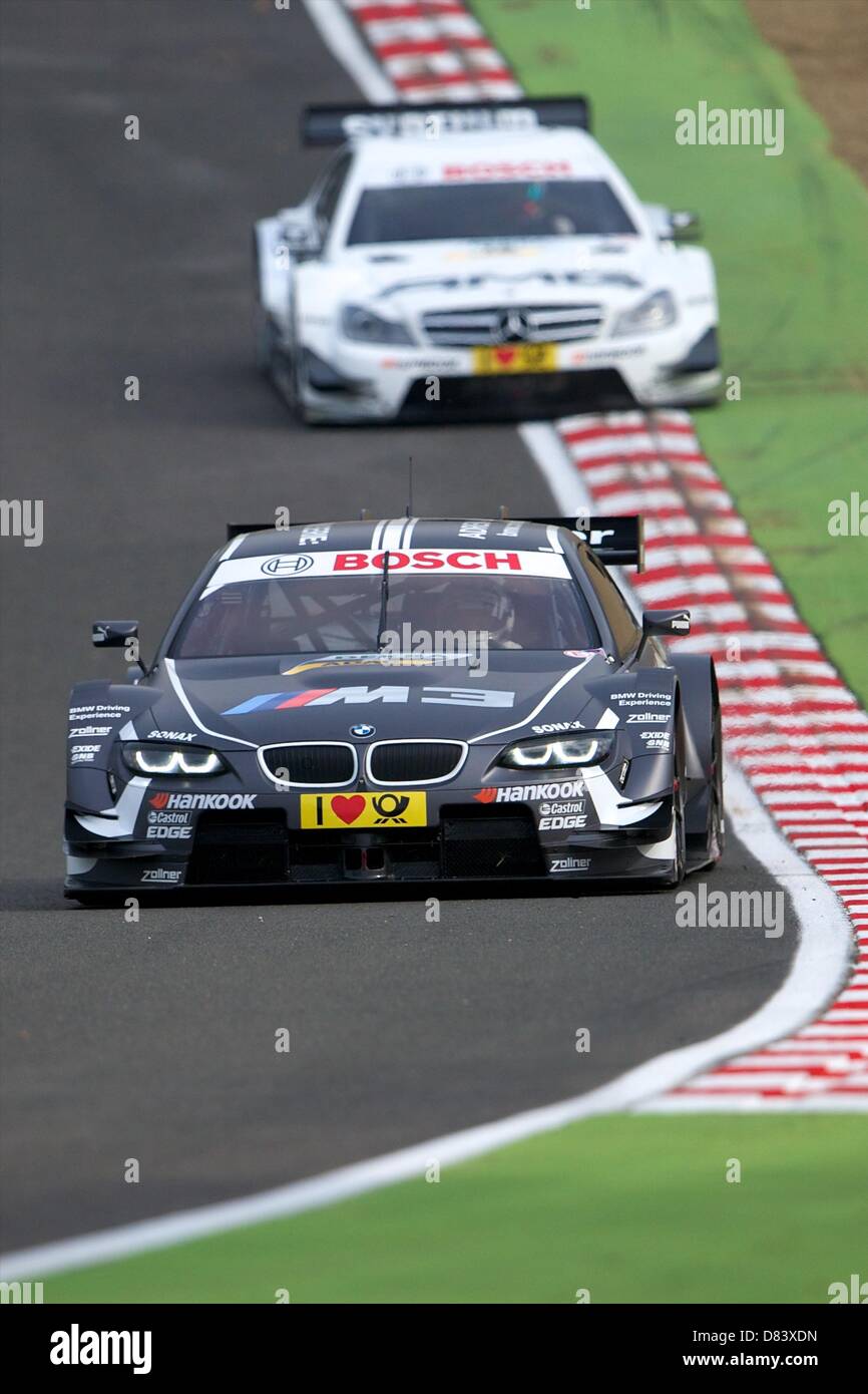 Brands Hatch, Großbritannien. 18. Mai 2013. Joey Hand in seinem BMW Team RBM BMW M3 DTM für die Runde 2 die DTM Deutsche Tourenwagen Meisterschaft von Brands Hatch Rennstrecke im Zeittraining. Bildnachweis: Aktion Plus Sportbilder / Alamy Live News Stockfoto