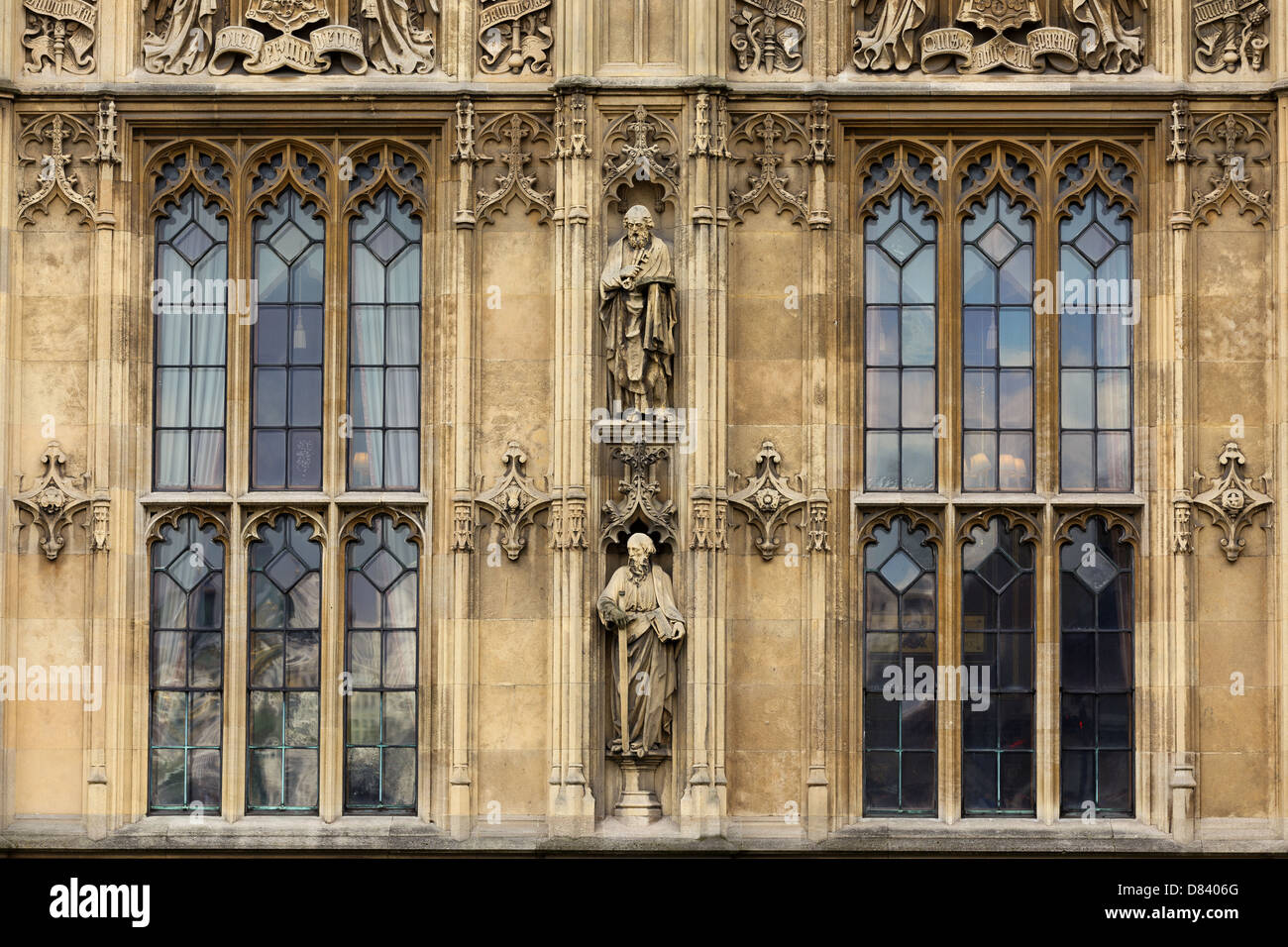 Palast von Westminster Architektur Details, London, Vereinigtes Königreich Stockfoto