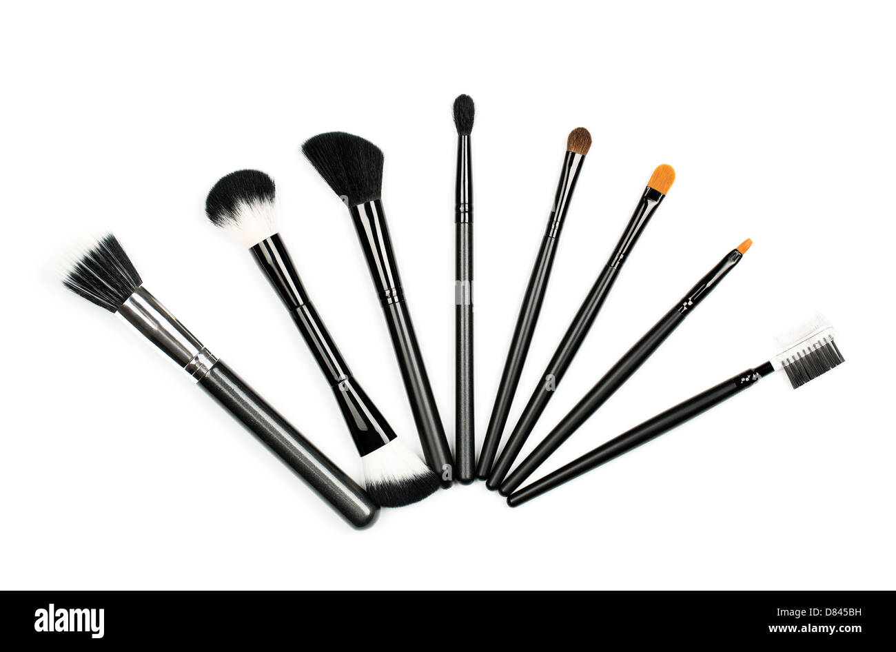 Professionelle Make-up Pinsel set auf weißem Hintergrund Stockfoto