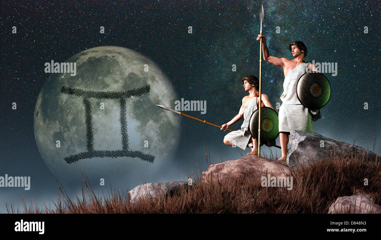 Gemini ist das dritte astrologische Zeichen des Tierkreises Stockfoto