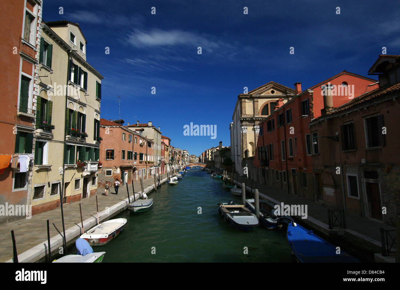 Eines der vielen kleinen Kanäle in Venedig, Italien Stockfoto