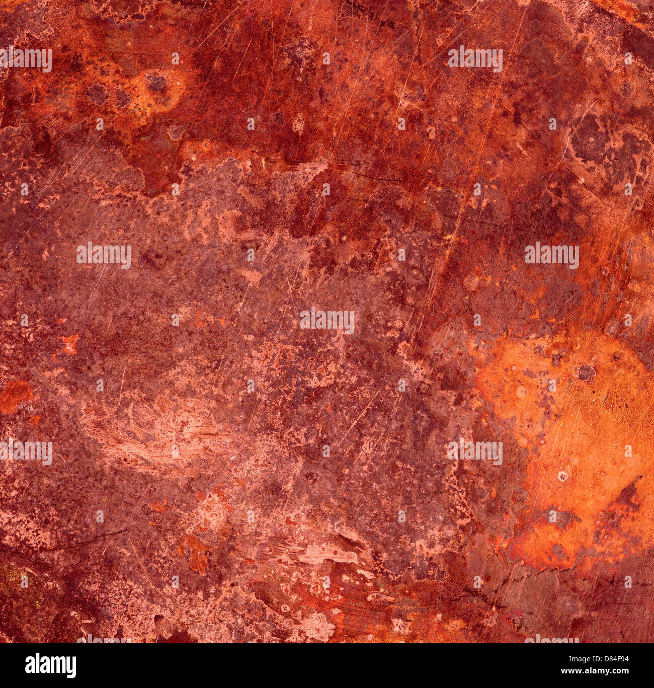 roten alten rosten Metallplatte Hintergrund oder Vintage-abstrakte Textur Stockfoto