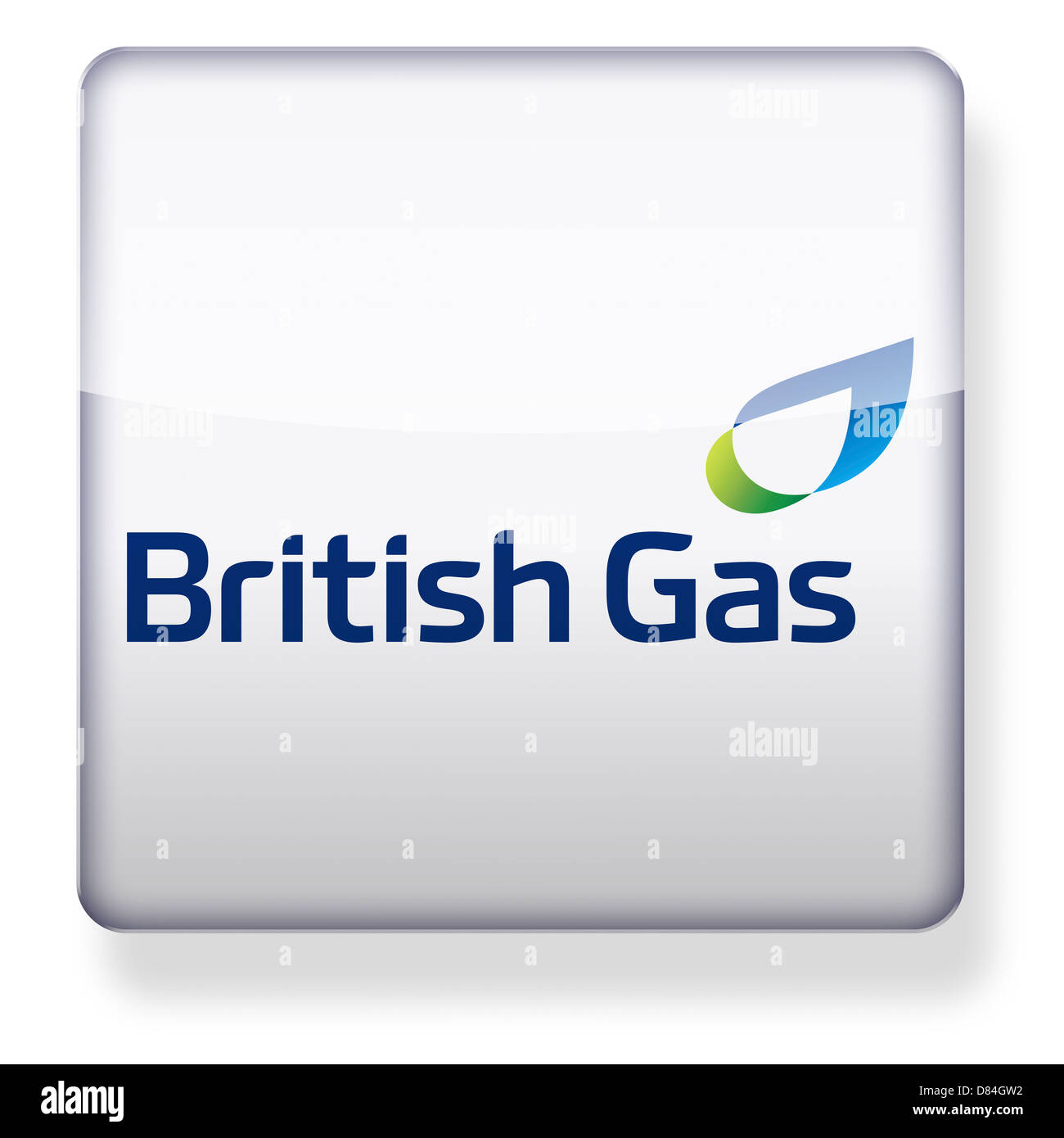 British Gas-Logo als ein app-Symbol. Clipping-Pfad enthalten. Stockfoto