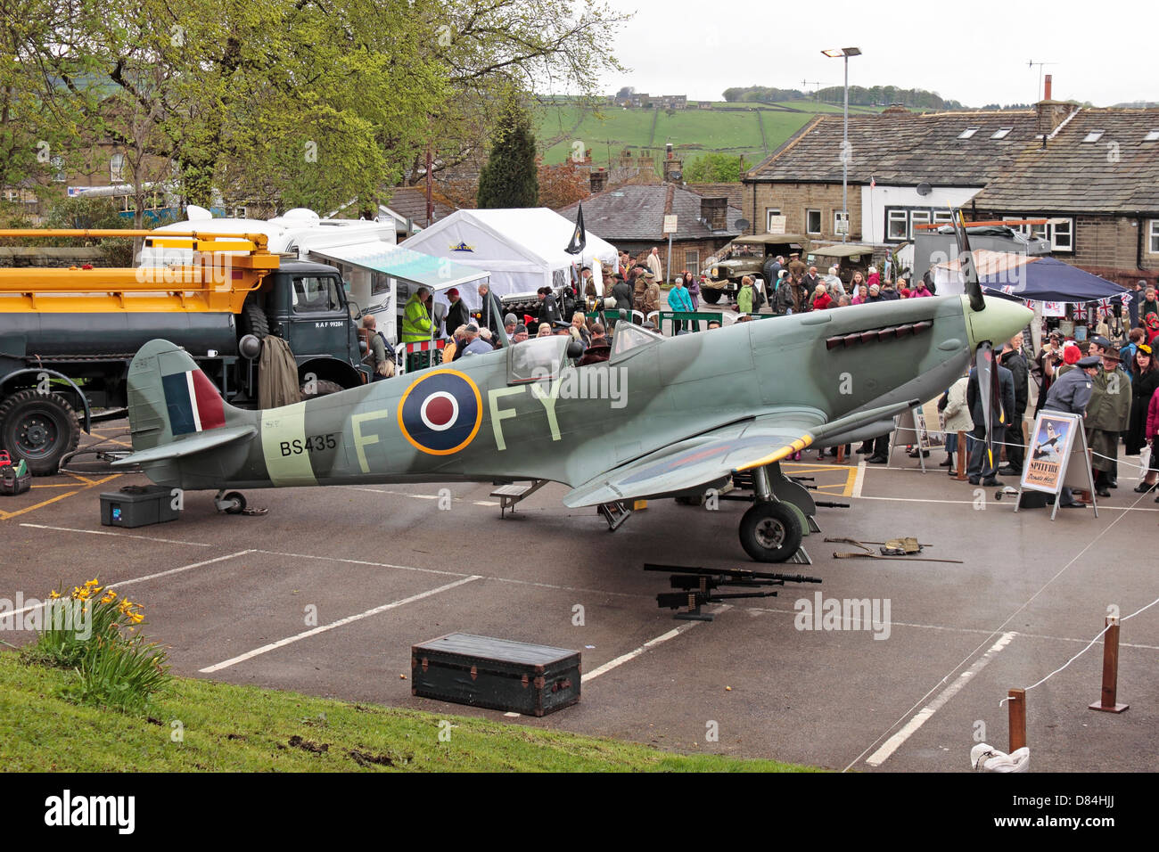 Haworth 40er Wochenende Spitfire anzeigen Stockfoto