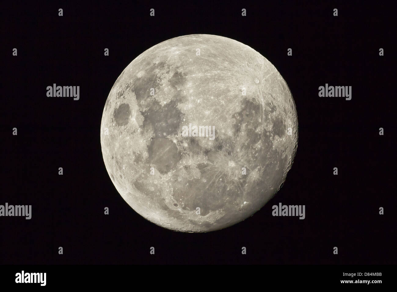 Der Mond aus der südlichen Hemisphäre, Melbourne, Australien. Stockfoto