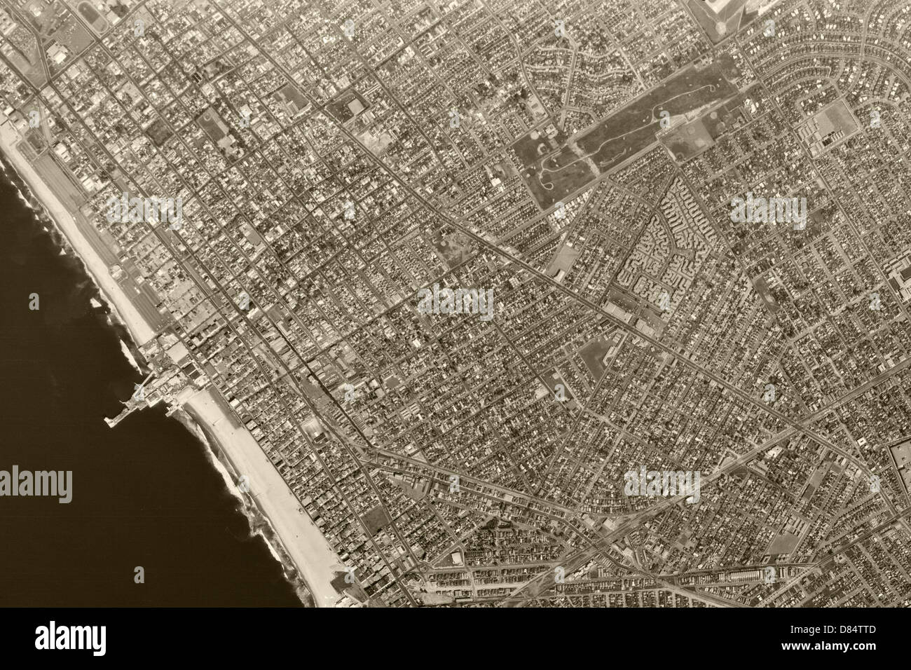 Historische Luftaufnahme Venedig, Kalifornien, 1963--Mietverträge Stockfoto