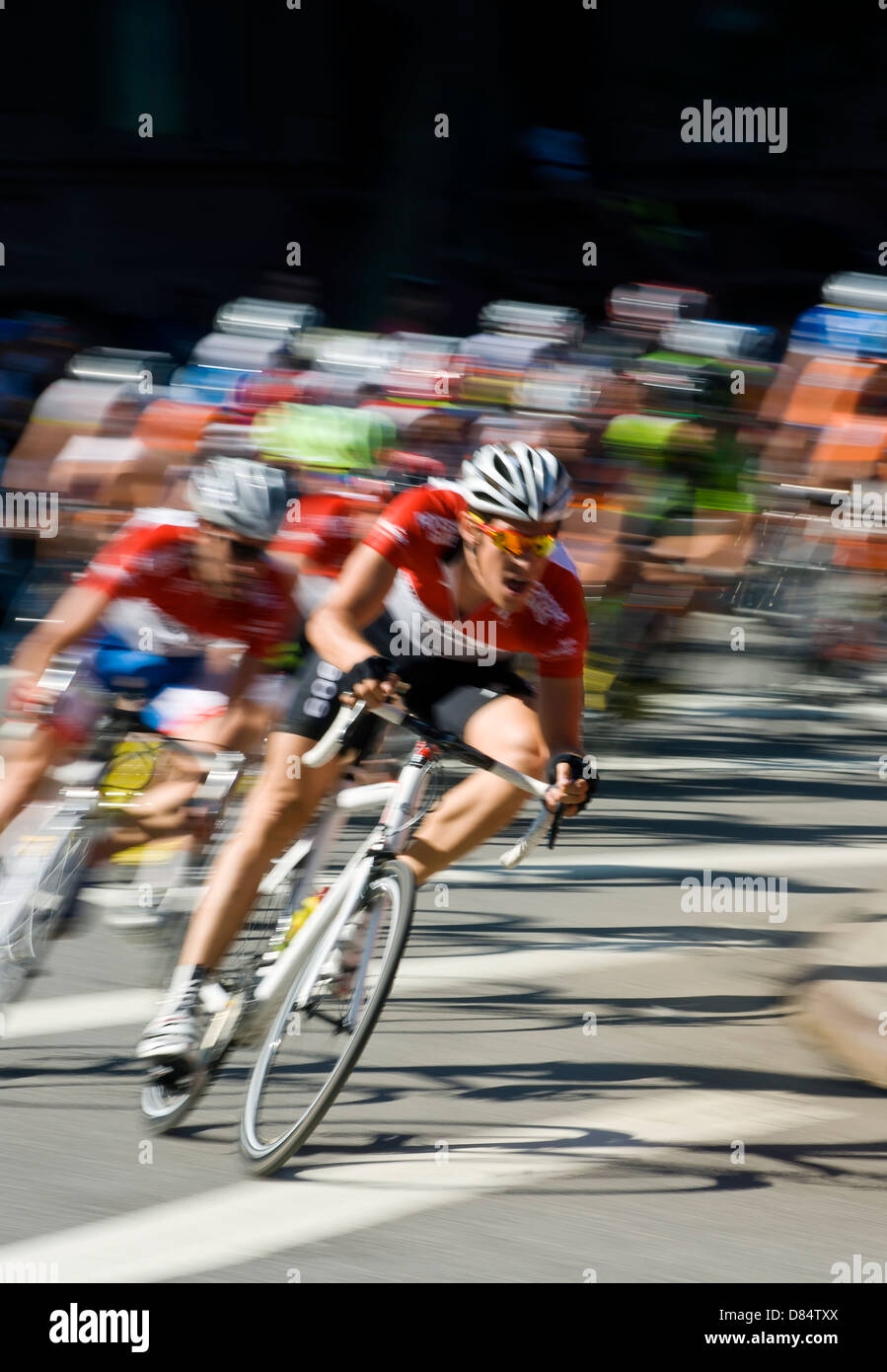Radfahrer Bewegung Blur Fahrrad Rennen Rennen Stockfoto