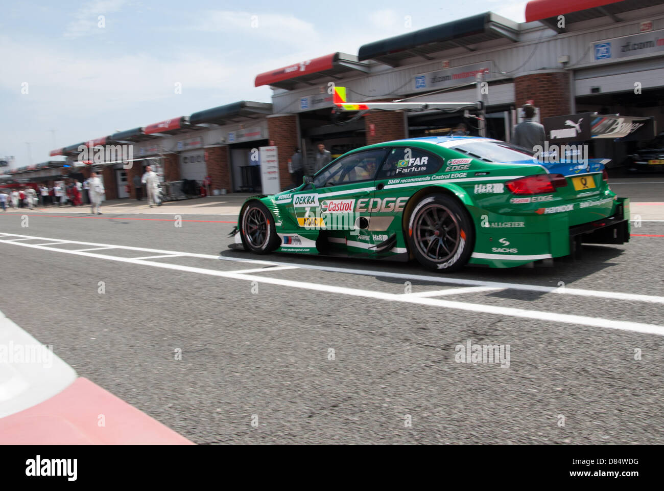 Renn-Action von DTM, deutsche Tourenwagenmeisterschaft, Brands Hatch, Kent, UK. Stockfoto