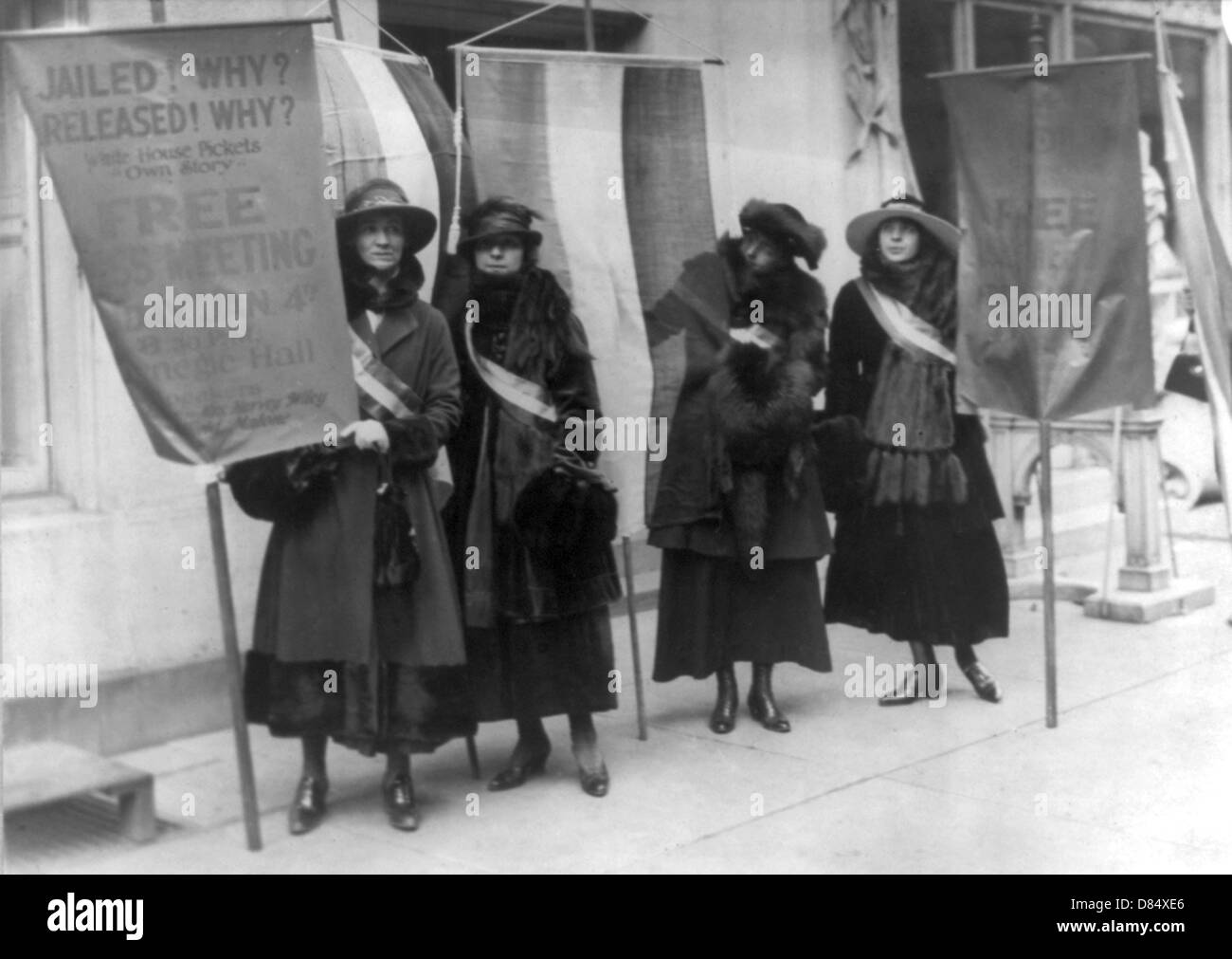 Suffragetten Streikposten in New York City, USA Stockfoto