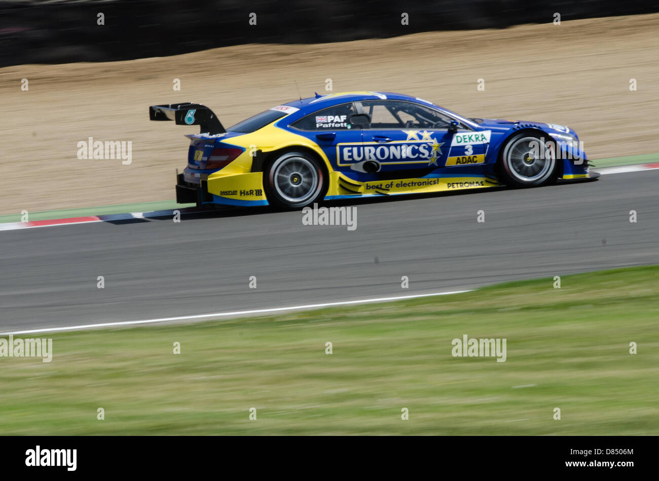 Renn-Action von DTM, deutsche Tourenwagenmeisterschaft, Brands Hatch, Kent, UK. Stockfoto