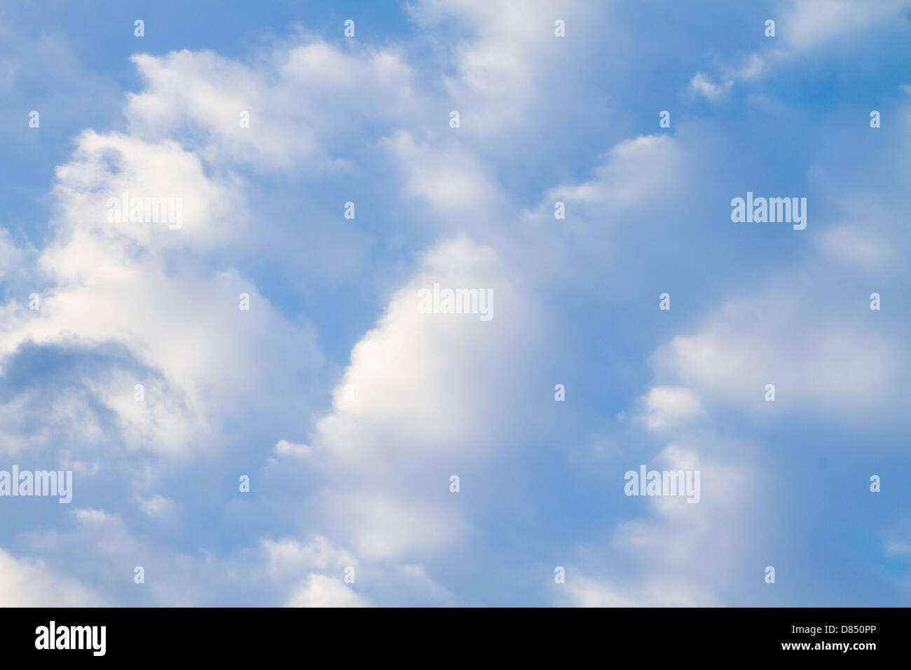 Geschwollene weißen Wolken vor einem perfekten blauen Himmel. Stockfoto