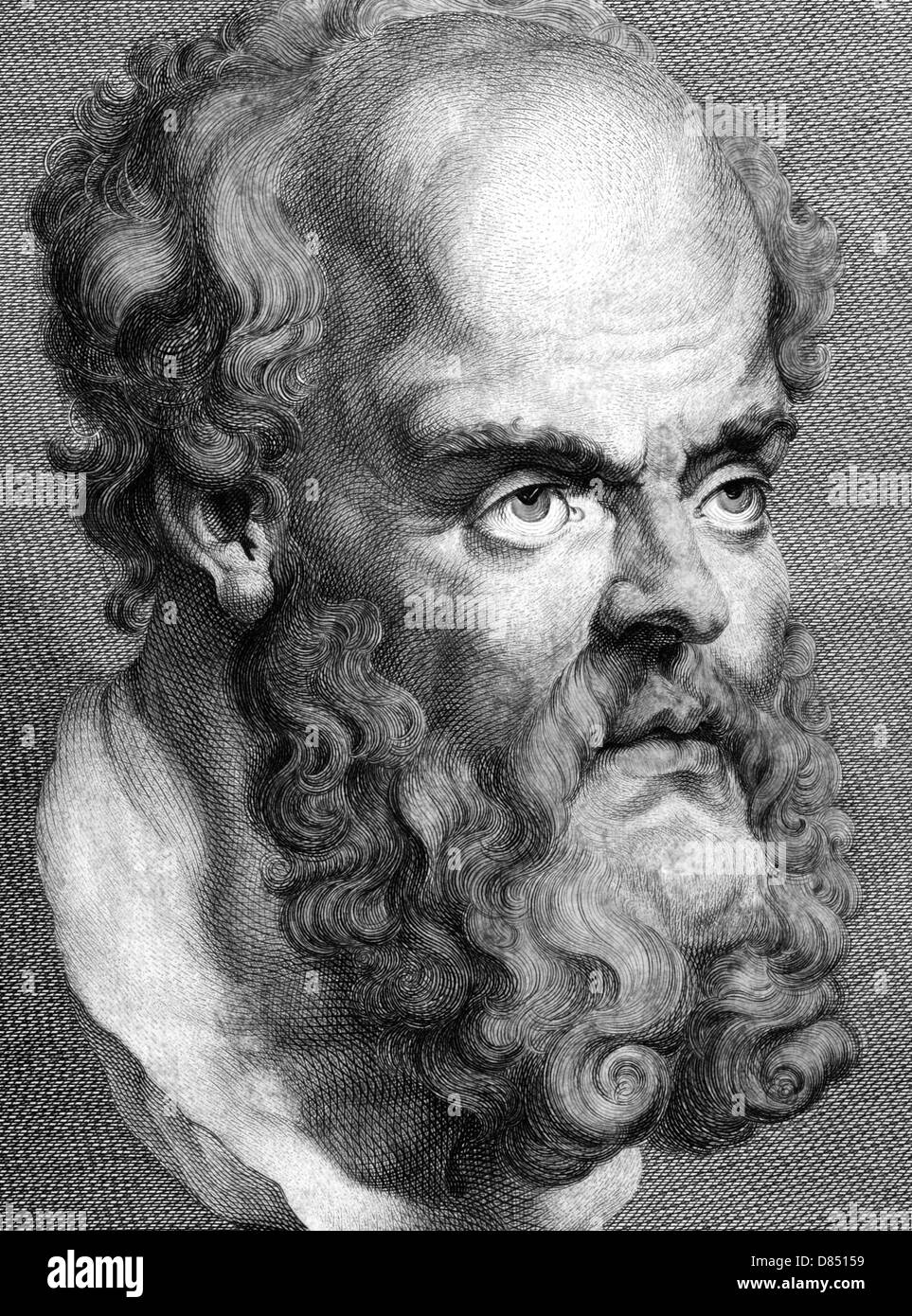 Sokrates (469BC-399BC) auf Gravur von 1788. Klassische griechische Athener Philosoph. Stockfoto
