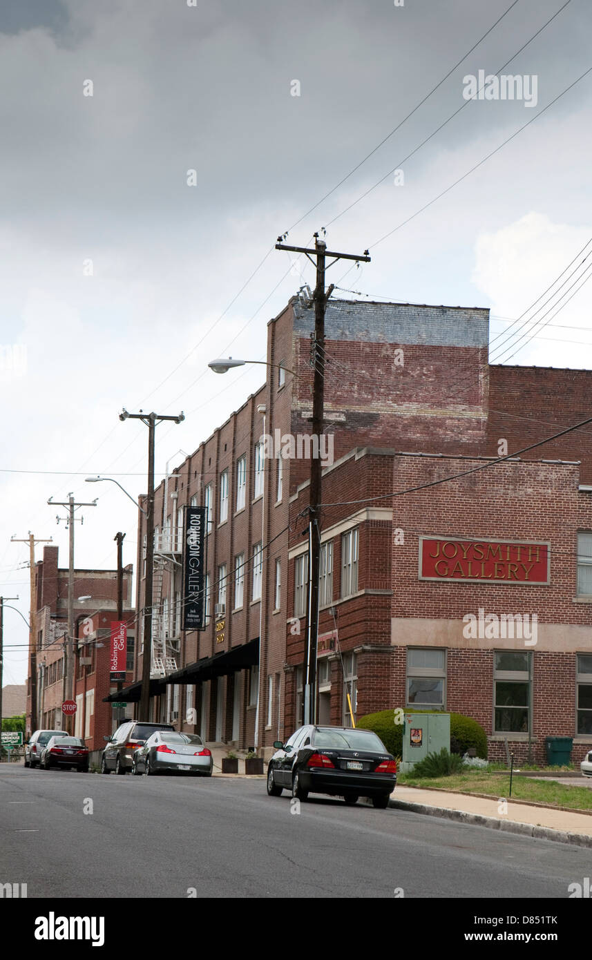 Eine Ansicht der Galerien in der Innenstadt von Memphis, Tennessee Stockfoto