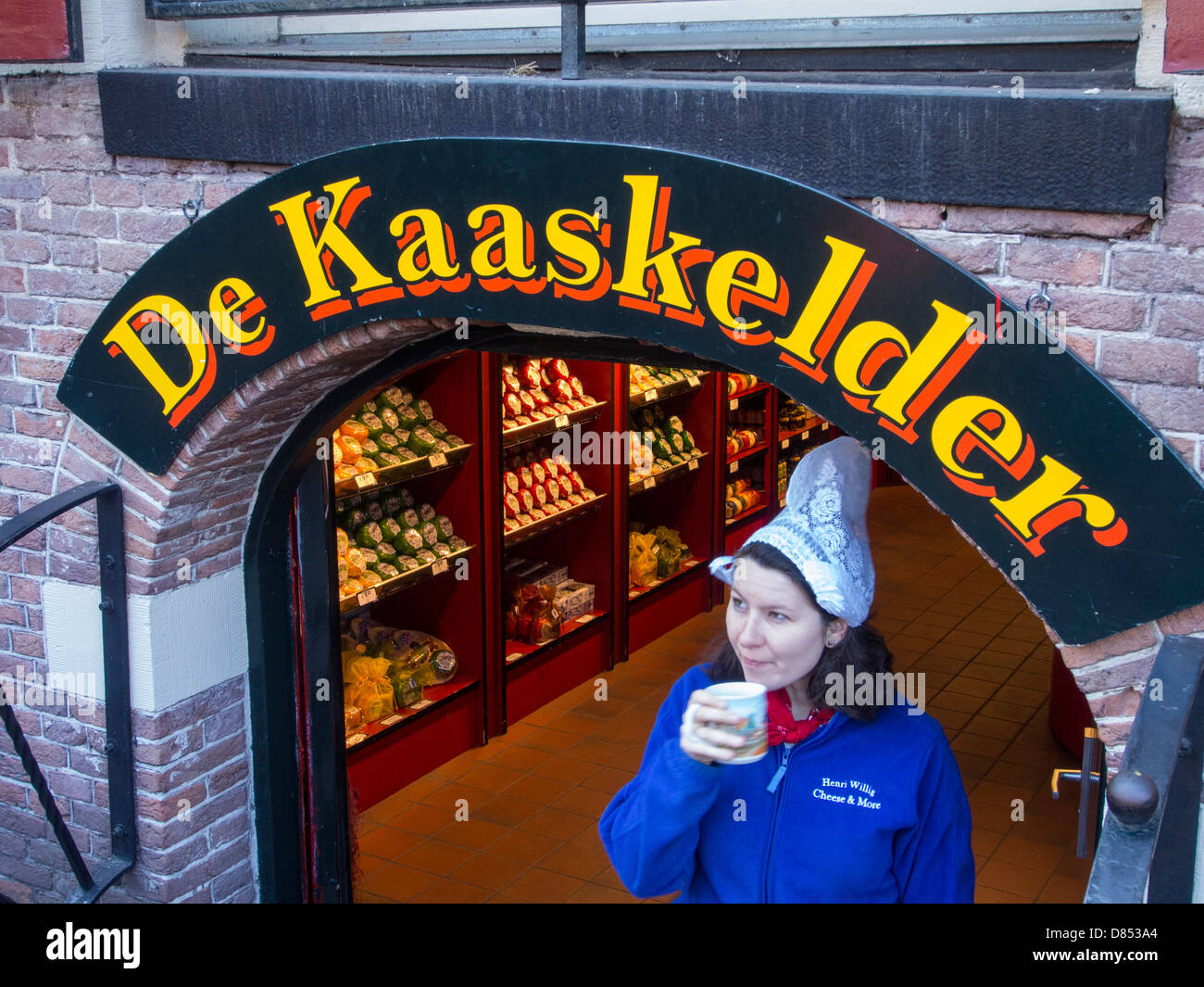 Käse in einem Käseladen in Amsterdam, Niederlande. Stockfoto